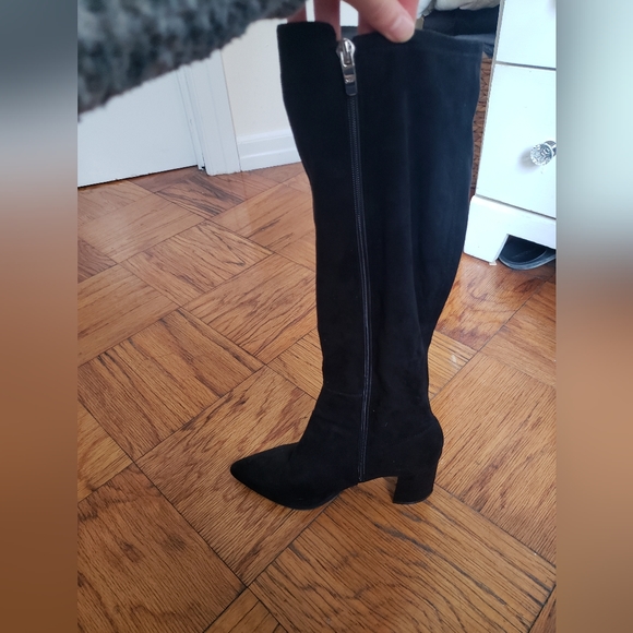 Marc Fisher Black Suede  Heeled Boots - size 7 - Picture 11 of 16